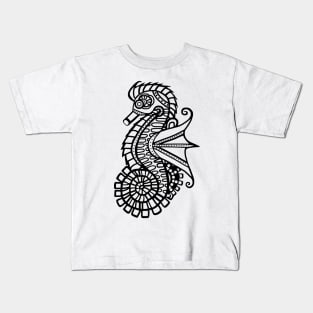 Steampunk Seahorse Stencil Kids T-Shirt